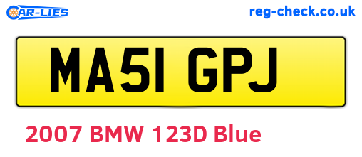 MA51GPJ are the vehicle registration plates.