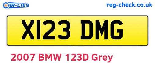 X123DMG are the vehicle registration plates.