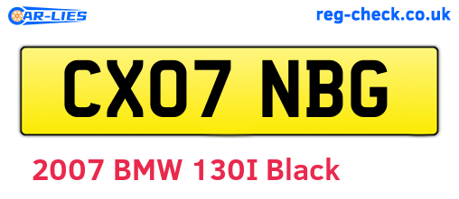 CX07NBG are the vehicle registration plates.