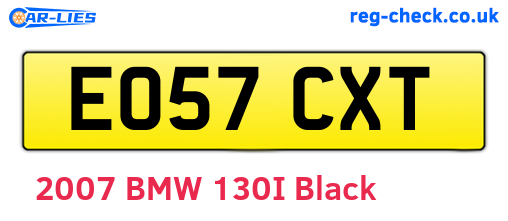 EO57CXT are the vehicle registration plates.