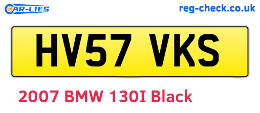 HV57VKS are the vehicle registration plates.