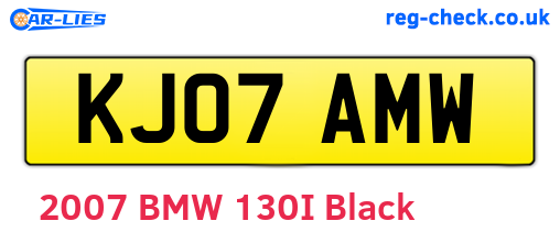 KJ07AMW are the vehicle registration plates.