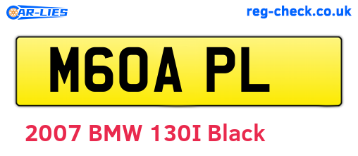 M60APL are the vehicle registration plates.
