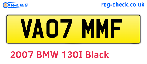 VA07MMF are the vehicle registration plates.