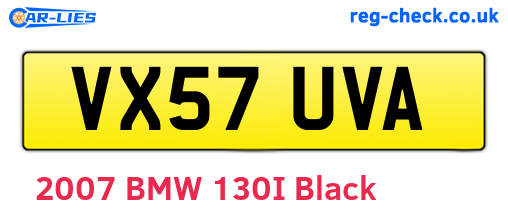 VX57UVA are the vehicle registration plates.