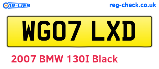 WG07LXD are the vehicle registration plates.