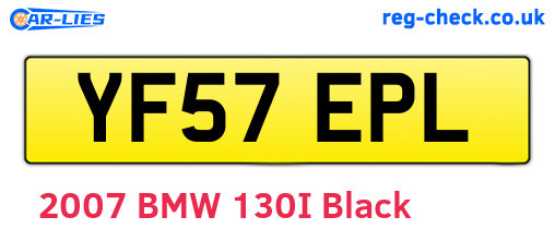 YF57EPL are the vehicle registration plates.