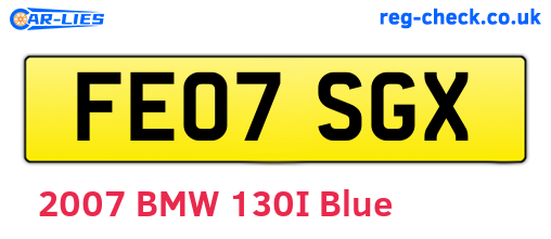 FE07SGX are the vehicle registration plates.