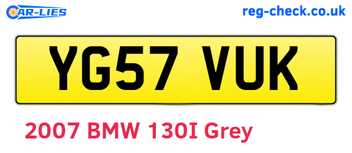 YG57VUK are the vehicle registration plates.