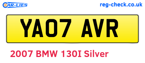YA07AVR are the vehicle registration plates.