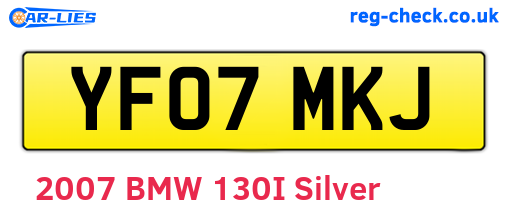 YF07MKJ are the vehicle registration plates.