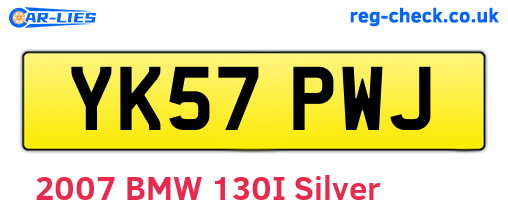 YK57PWJ are the vehicle registration plates.