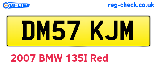DM57KJM are the vehicle registration plates.