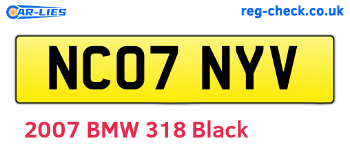 NC07NYV are the vehicle registration plates.