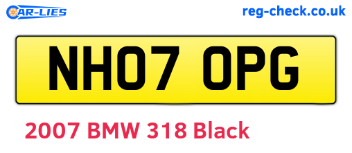NH07OPG are the vehicle registration plates.