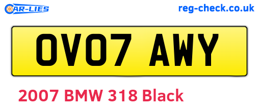 OV07AWY are the vehicle registration plates.