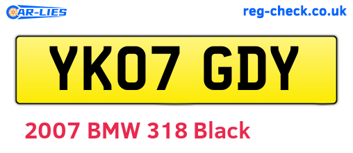 YK07GDY are the vehicle registration plates.