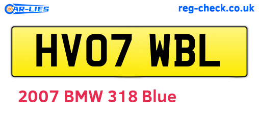 HV07WBL are the vehicle registration plates.