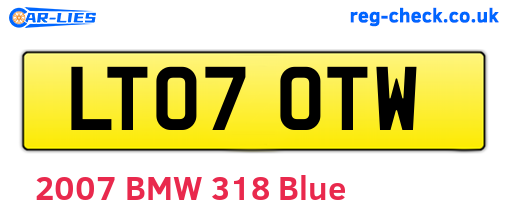 LT07OTW are the vehicle registration plates.