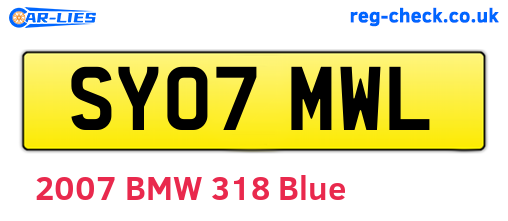 SY07MWL are the vehicle registration plates.