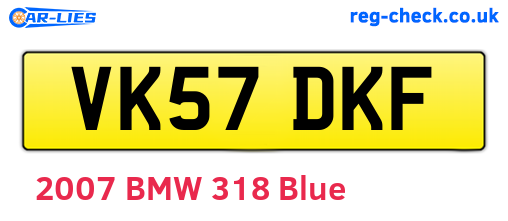 VK57DKF are the vehicle registration plates.