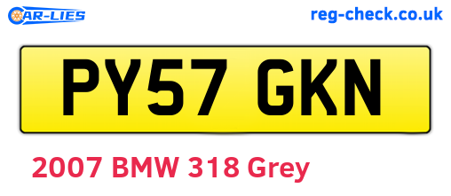 PY57GKN are the vehicle registration plates.