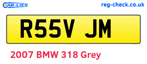 R55VJM are the vehicle registration plates.