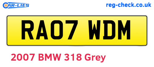 RA07WDM are the vehicle registration plates.