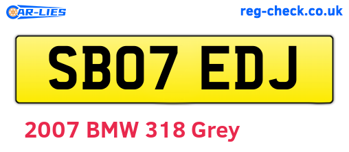 SB07EDJ are the vehicle registration plates.