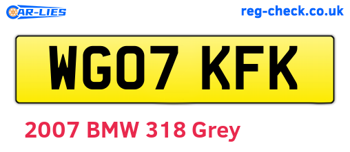 WG07KFK are the vehicle registration plates.