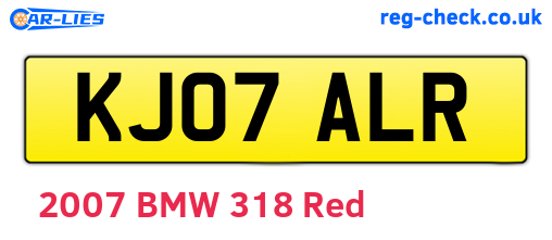KJ07ALR are the vehicle registration plates.