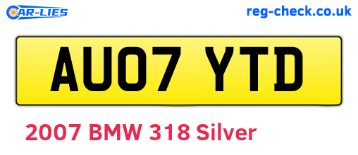 AU07YTD are the vehicle registration plates.