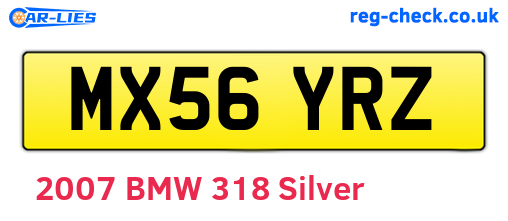 MX56YRZ are the vehicle registration plates.