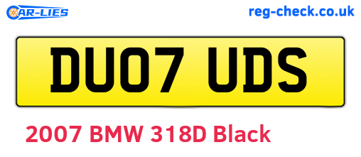 DU07UDS are the vehicle registration plates.