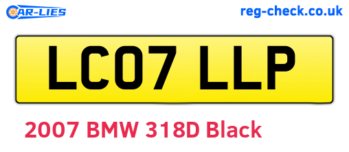 LC07LLP are the vehicle registration plates.