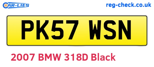 PK57WSN are the vehicle registration plates.