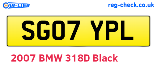 SG07YPL are the vehicle registration plates.