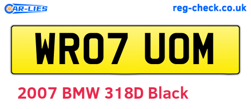 WR07UOM are the vehicle registration plates.