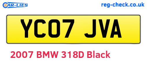 YC07JVA are the vehicle registration plates.