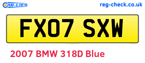 FX07SXW are the vehicle registration plates.