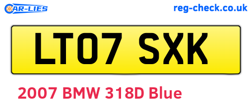 LT07SXK are the vehicle registration plates.