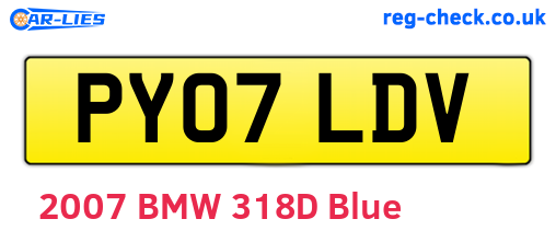 PY07LDV are the vehicle registration plates.