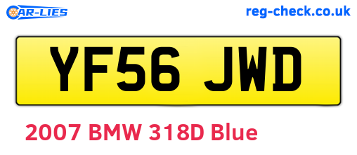YF56JWD are the vehicle registration plates.