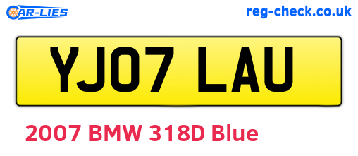 YJ07LAU are the vehicle registration plates.