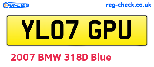 YL07GPU are the vehicle registration plates.