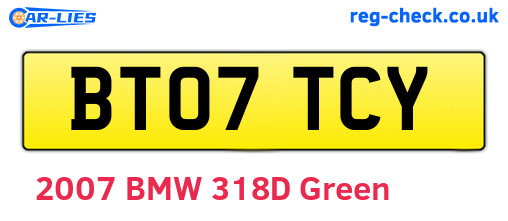 BT07TCY are the vehicle registration plates.
