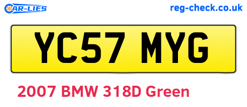YC57MYG are the vehicle registration plates.