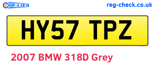 HY57TPZ are the vehicle registration plates.