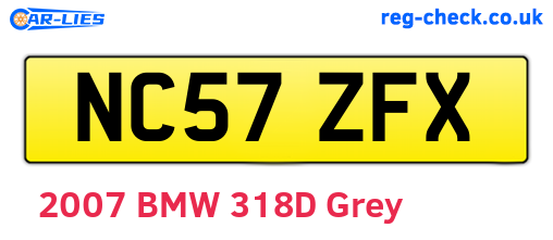 NC57ZFX are the vehicle registration plates.