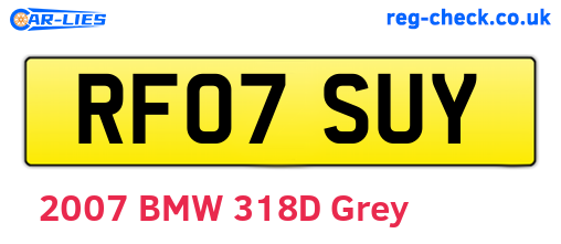 RF07SUY are the vehicle registration plates.